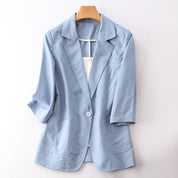 Valentina Linen Blazer Blue Women's Coats & Jackets