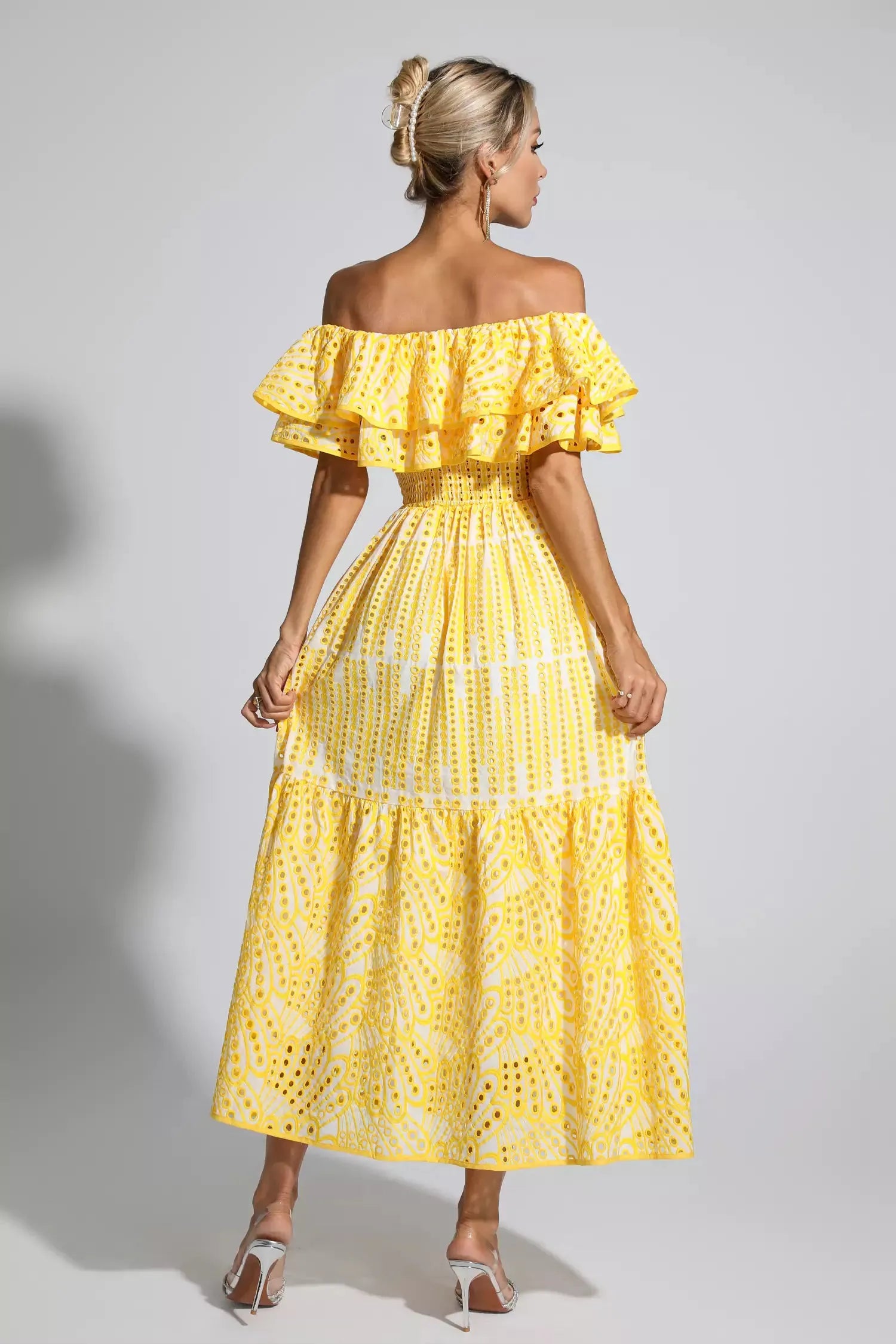 Jasmine™ | Yellow Cutout Ruffle Maxi Dress Dress