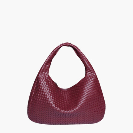 Chic Vegan Leather Hobo Bag Wine red Handbags