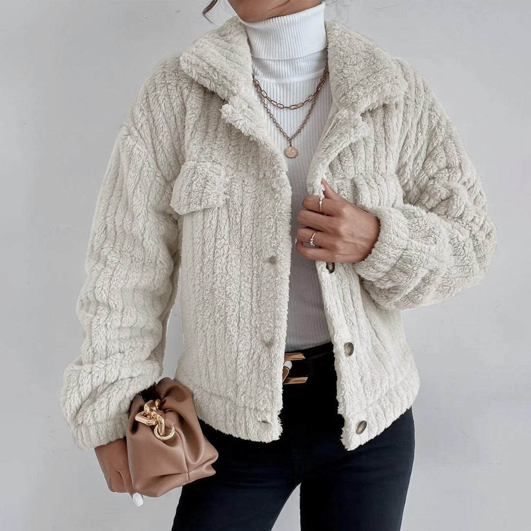 Ella - Elegant Oversized Jacket for Women Apricot Jackets