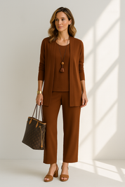Aurora™ 3-Piece Women's Pantsuit Caramel Fire