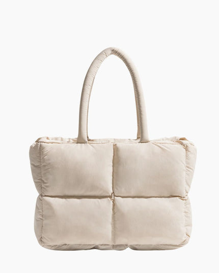 Stylish Puffer Crossbody Bag Cream white Handbags