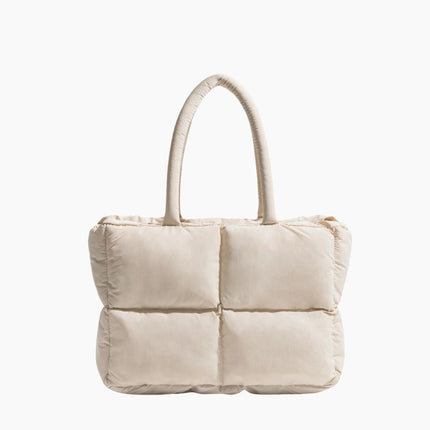 Stylish Puffer Crossbody Bag Cream white Handbags