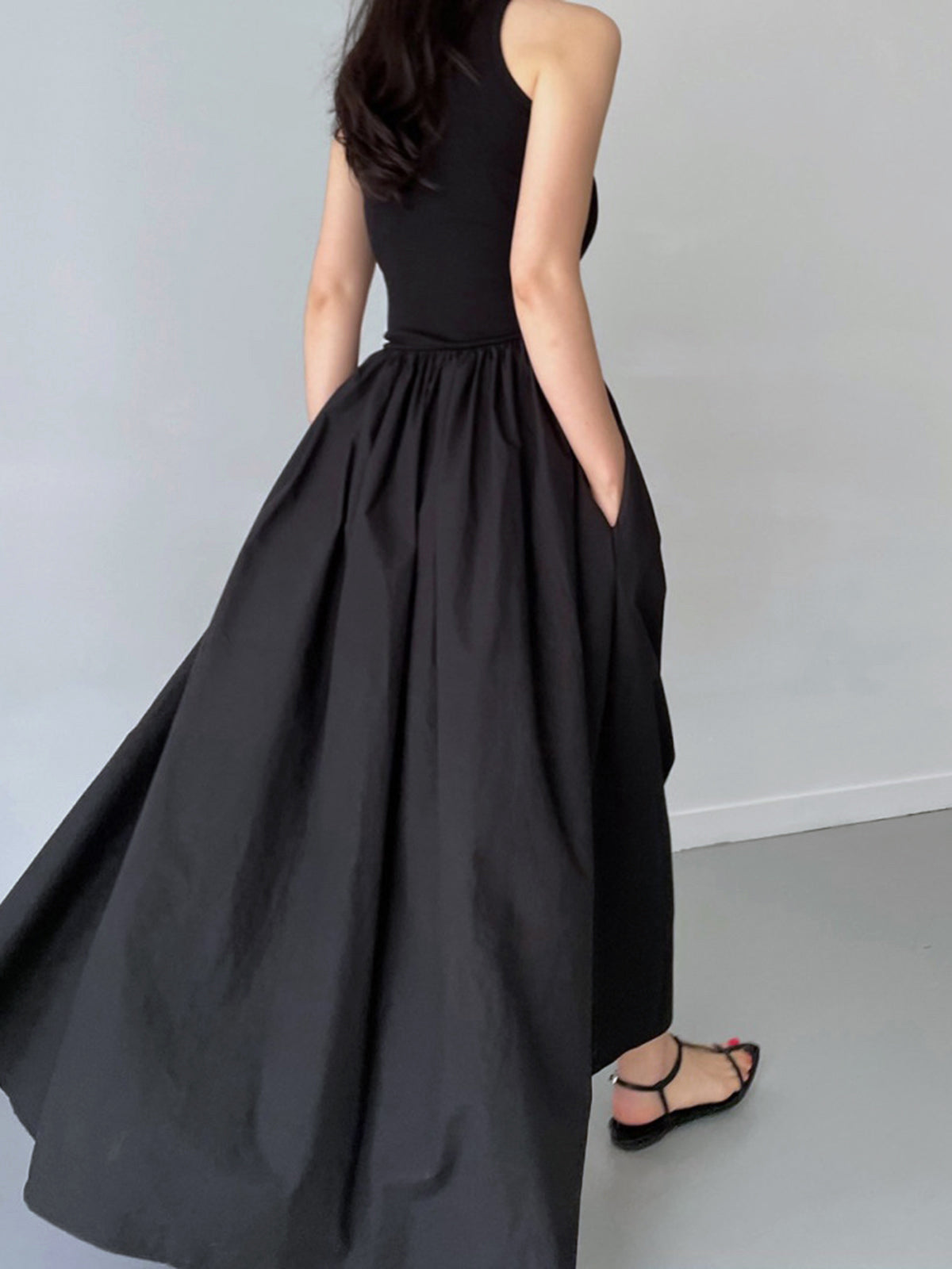 Leisure Crew Neck Long Dress Dresses
