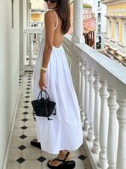 Coastal Cowgirl Open Back Long Dress White Dresses