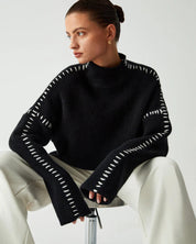 Valentina | Classic trendy pullover Black Pullover/Sweater