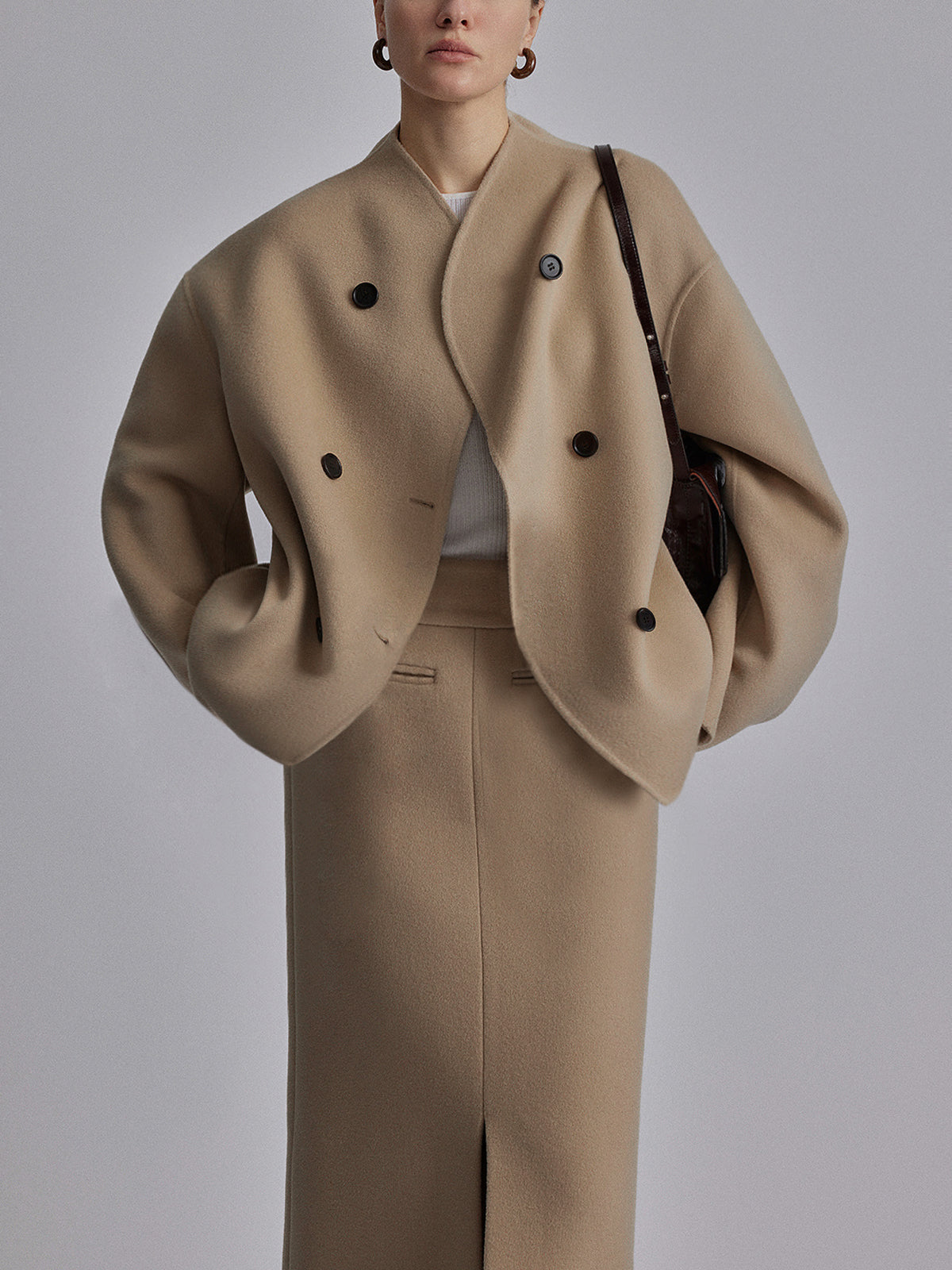 Cathy | Vintage Brown Woolen Jacket Khaki Jackets