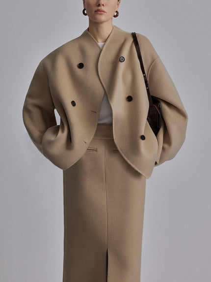 Cathy | Vintage Brown Woolen Jacket Khaki Jackets