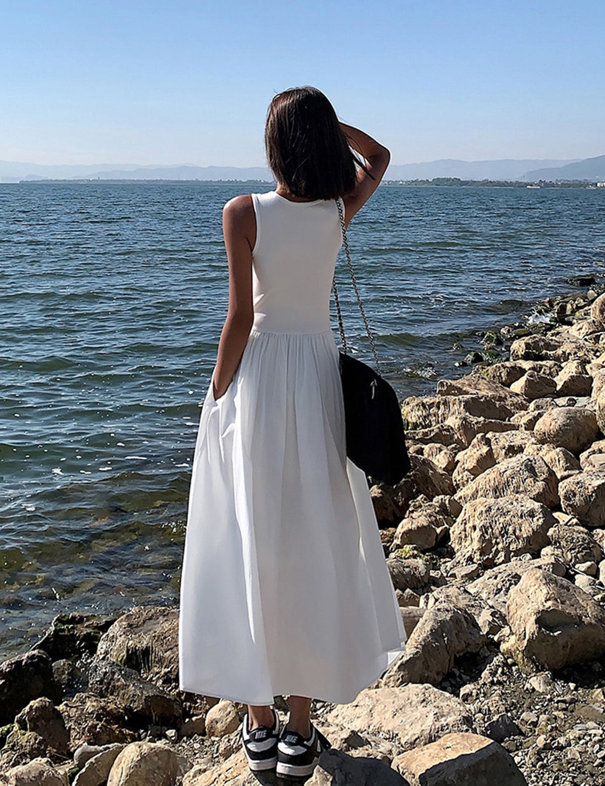 Leisure Crew Neck Long Dress Dresses