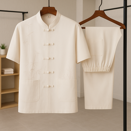 Men's Casual Shirt and Pants Sets Sand Men Set
