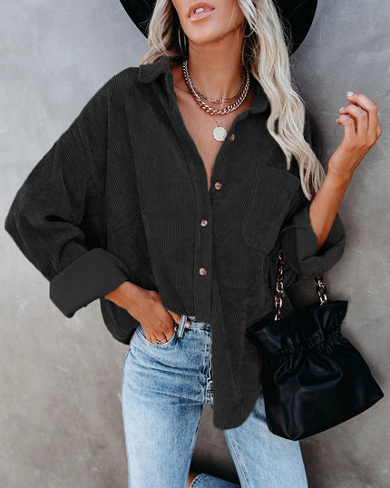 Esme | Vintage Corduroy Shirt Black Shirt