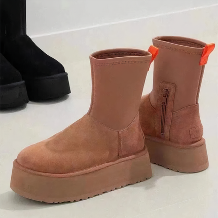 Women's Fur-Lined Snow Boots Brown Boots