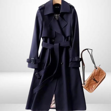 Lisa | Long ladies coat Navy blue Coats & Jackets