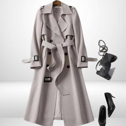 Lisa | Long ladies coat Beige Coats & Jackets