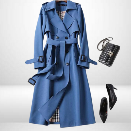 Lisa | Long ladies coat Blue Coats & Jackets