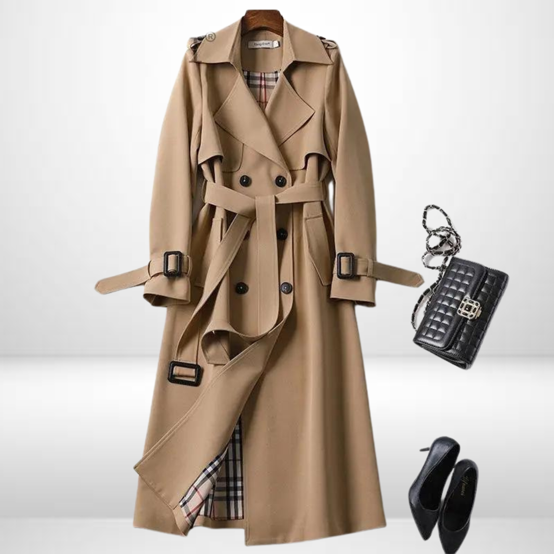 Lisa | Long ladies coat Khaki Coats & Jackets