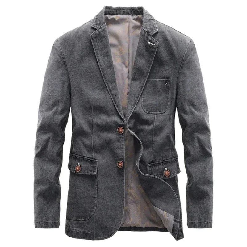 Men's Classic Denim Jacket Gray Jacket