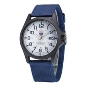 Men's Military-Style Rugged Watch with Illuminated Dial Blue Men Fashion