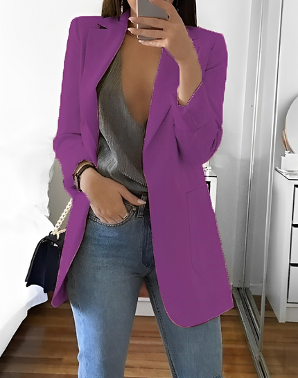 Women's Casual Open-Front Blazer Purple Blazer