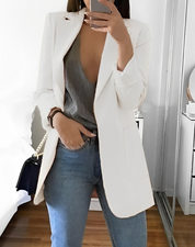 Women's Casual Open-Front Blazer White Blazer