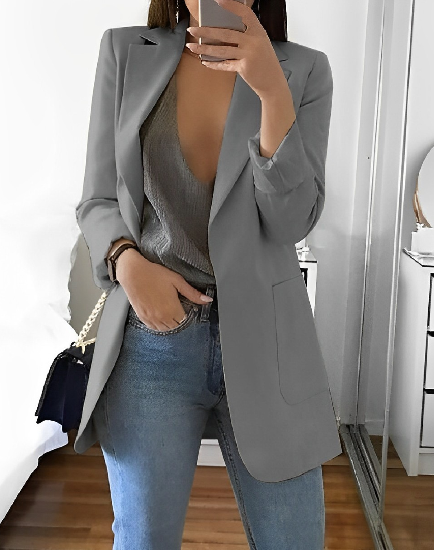 Women's Casual Open-Front Blazer Blazer