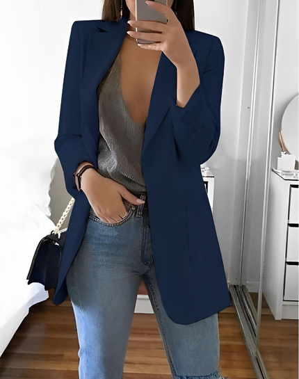 Women's Casual Open-Front Blazer navy blue Blazer