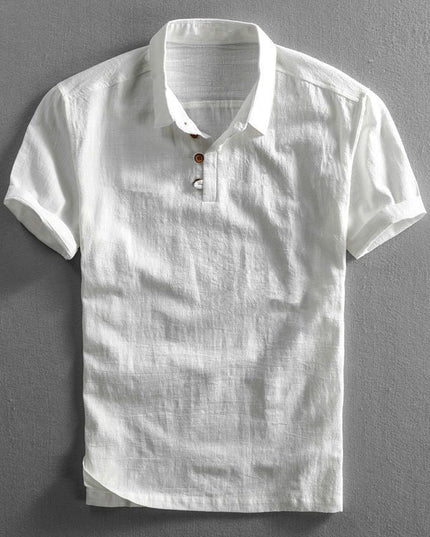 Amalfi Linen Polo Shirt Avorio White Men Shirts