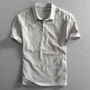 Amalfi Linen Polo Shirt Sterling Gray Men Shirts