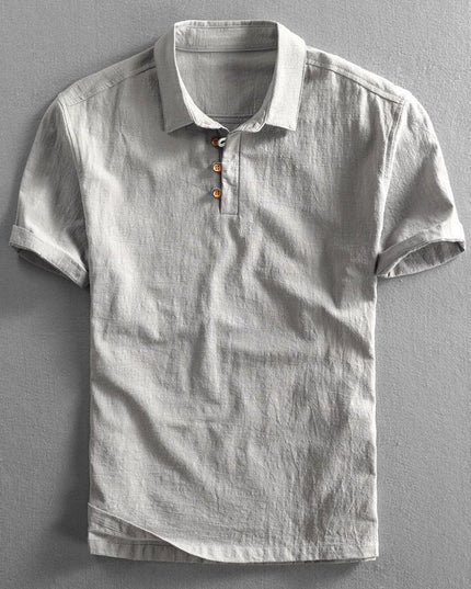 Amalfi Linen Polo Shirt Sterling Gray Men Shirts