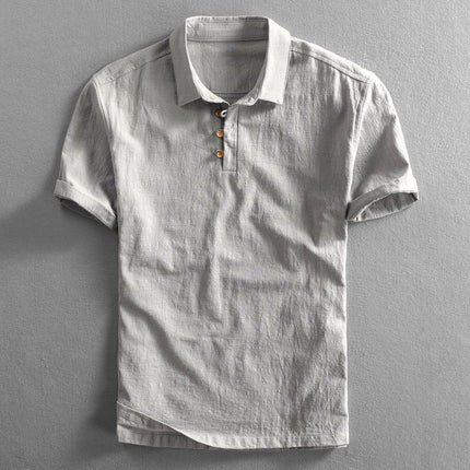 Amalfi Linen Polo Shirt Sterling Gray Men Shirts