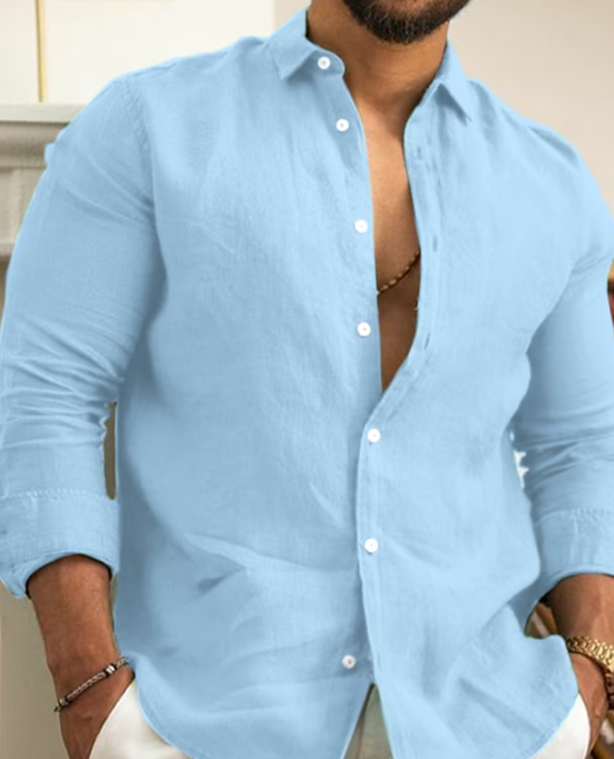 Men's Stylish Linen Shirt Blue Shirts