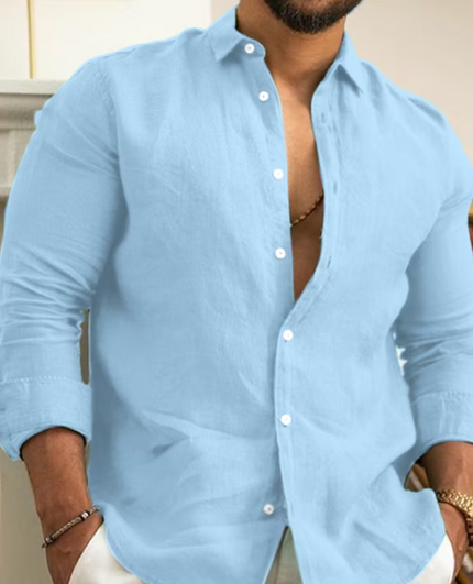 Men's Stylish Linen Shirt Blue Shirts