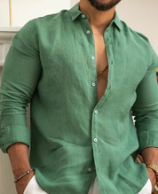 Men's Stylish Linen Shirt Green Shirts