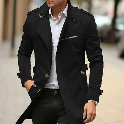 Nate | Elegant Trenchcoat Black Coat