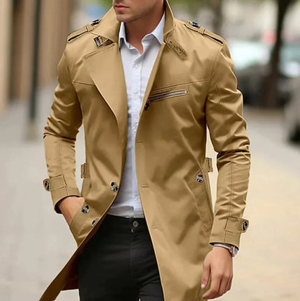 Nate | Elegant Trenchcoat Khaki Coat