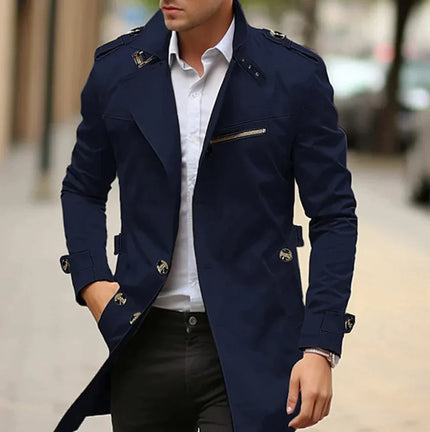Nate | Elegant Trenchcoat Dark blue Coat