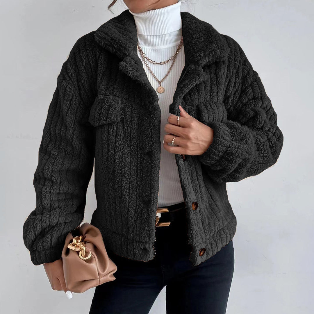 Ella - Elegant Oversized Jacket for Women Black Jackets