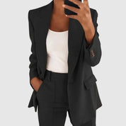 Women's Classic Blazer and Pants Set Black Blazer
