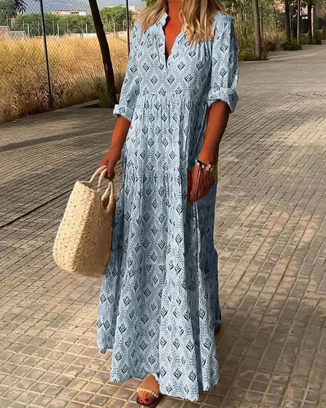 Christel | Elegant Belly-Covering Dress Blue Dresses