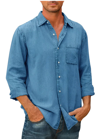 Mason | Casual Long-Sleeve Shirt Blue Shirts