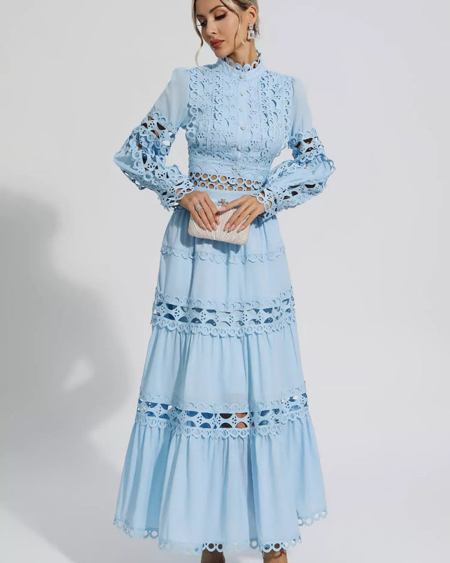 Cara™ | Blue Cut Out Long Sleeve Dress Dresses