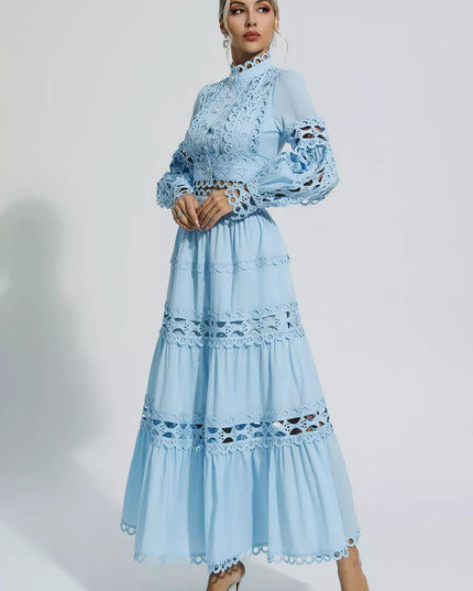 Cara™ | Blue Cut Out Long Sleeve Dress Dresses