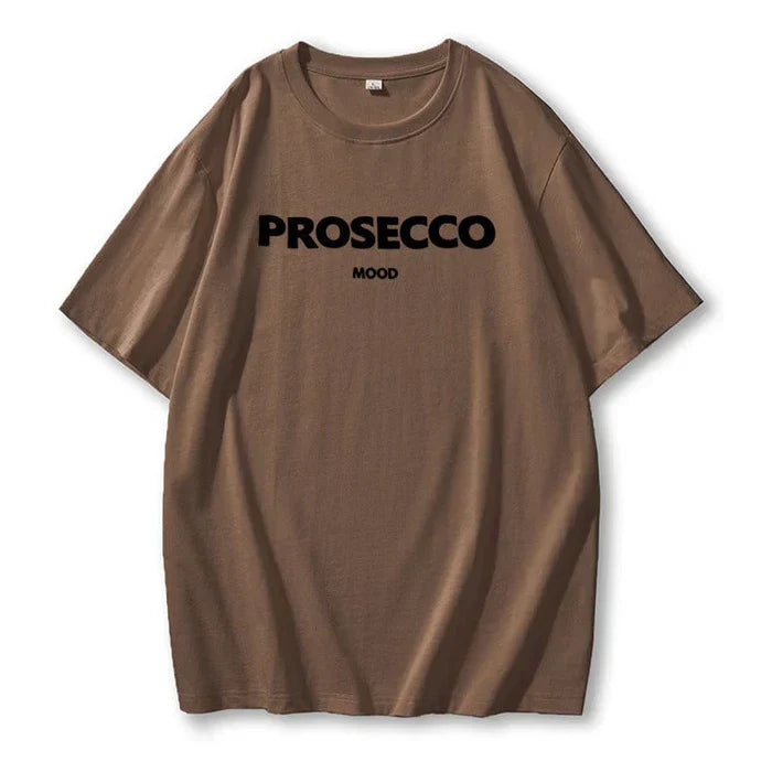 Prosecco Mood | Oversized Streetwear Cotton T-shirt Brown