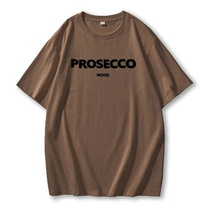 Prosecco Mood | Oversized Streetwear Cotton T-shirt Brown