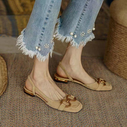 Audrey | Elegant Wildleder-Slingbacks Beige Shoes