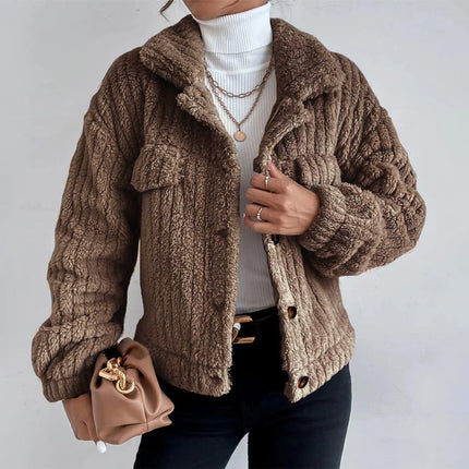 Ella - Elegant Oversized Jacket for Women Brown Jackets
