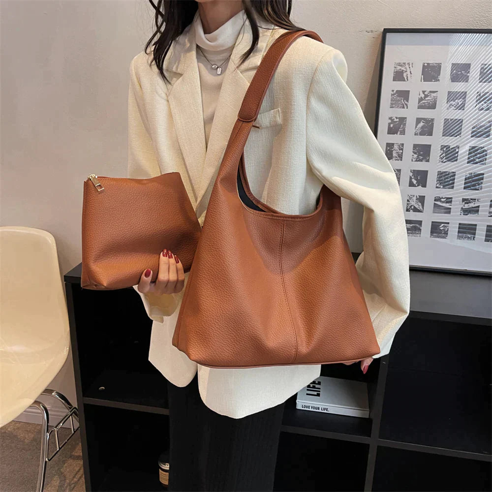 Elegant Vegan Leather Hobo Bag Handbags