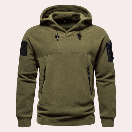 Multi-Pocket Tactical Fleece Hoodie Army green Fleece Hoodie