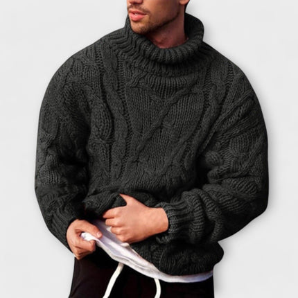 Marvin | Knitted Turtleneck Sweater Black Sweater