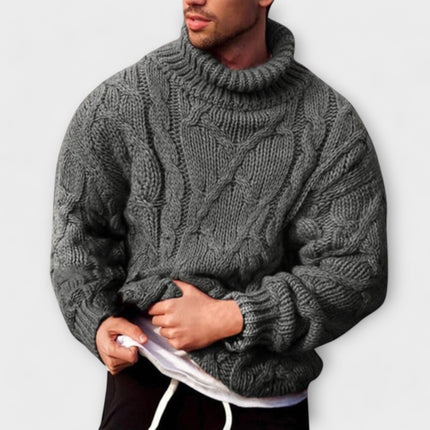 Marvin | Knitted Turtleneck Sweater Gray Sweater
